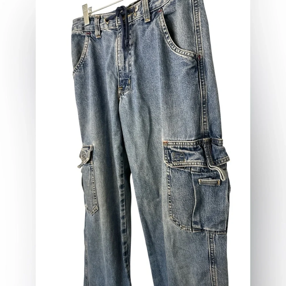 Vintage Action West Cargo Denim Blue Jeans